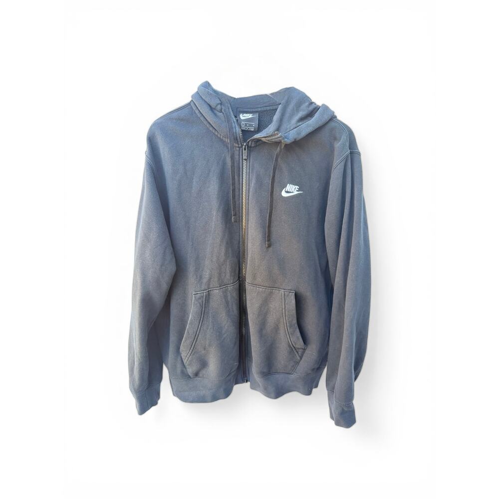 Nike Full Zip Hoodie Mens Large Blackl Fleece Sweatshirt